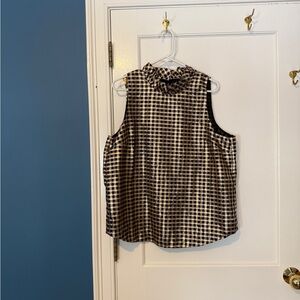 J. Crew Black and White Checkered Blouse